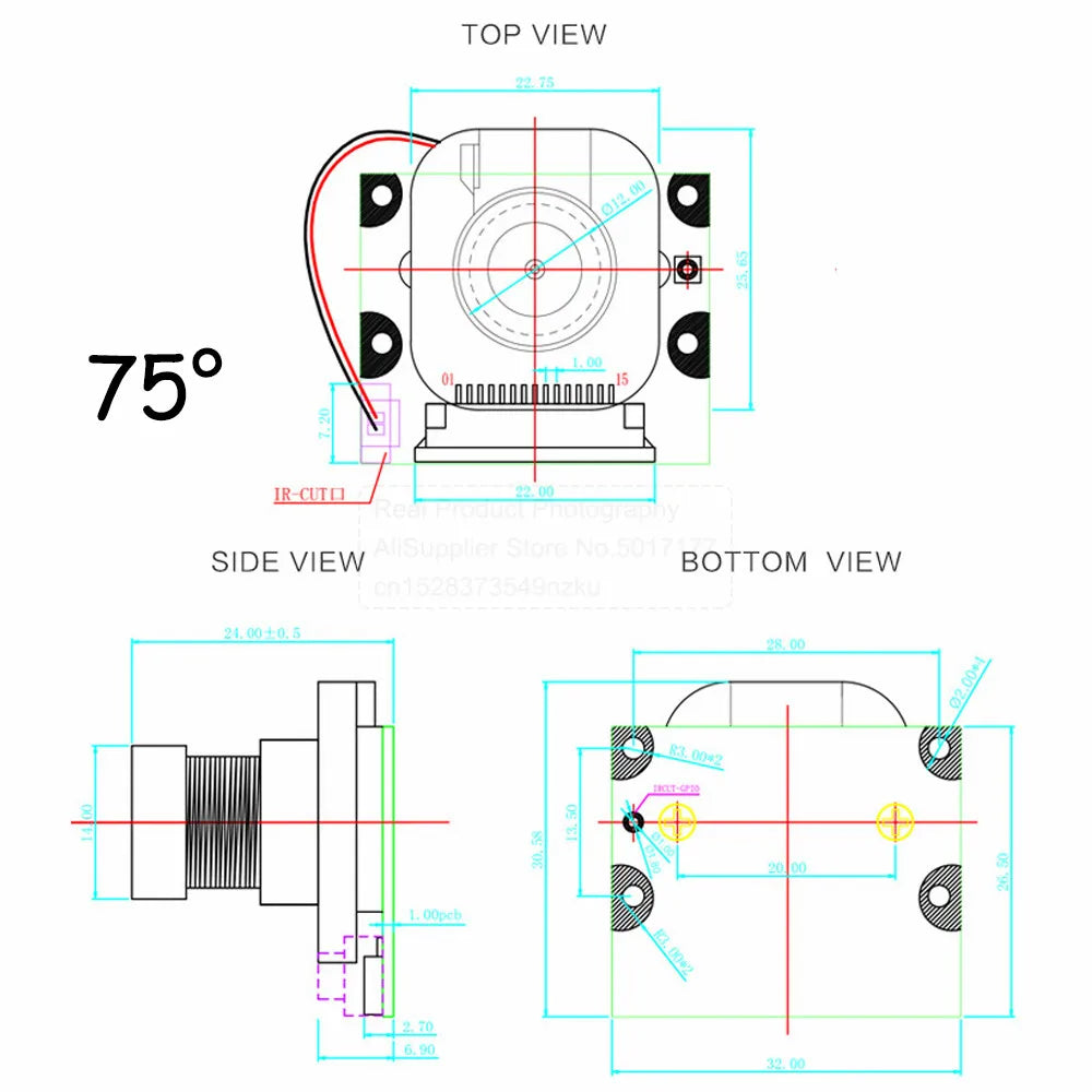OV5647 Camera for Raspberry PI 4B 3B+ B Type Large Lens 75 175 Degree Night Vision Automatic Switching IR-CUT HD 5MP 1080P
