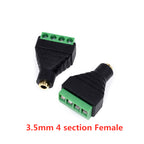 Earphone Audio Jack 3.5mm Connector Stereo Adapter 3.5mm RCA Audio Mono Channel Plug to Screw Terminal Audio Mono Channel Plug