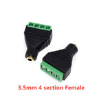Earphone Audio Jack 3.5mm Connector Stereo Adapter 3.5mm RCA Audio Mono Channel Plug to Screw Terminal Audio Mono Channel Plug