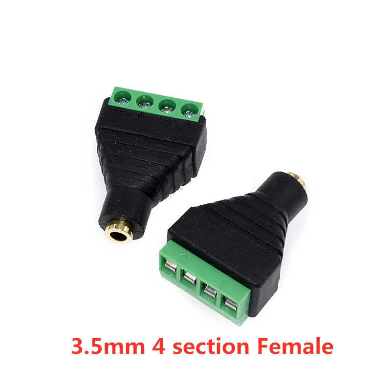 Earphone Audio Jack 3.5mm Connector Stereo Adapter 3.5mm RCA Audio Mono Channel Plug to Screw Terminal Audio Mono Channel Plug