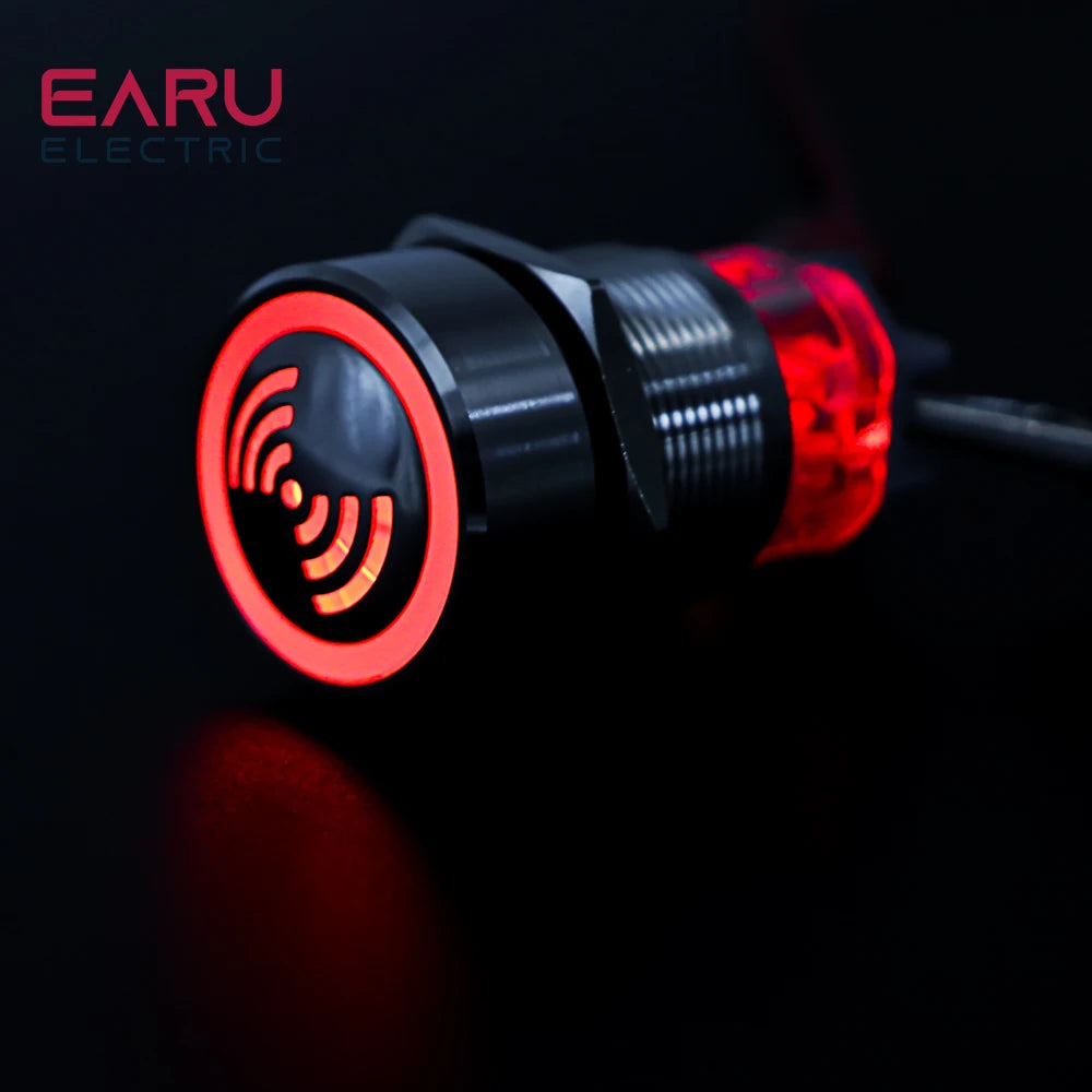22mm IP67 Ultrashort Flash LED Alarm Indicator Light Signal Lamp Flashmetal Buzzer 12V 24V 220V Intermittent Sound Waterproor