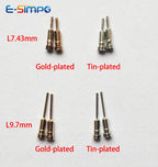 1000pcs D0.5mm D0.45-0.6mm PCB Gold Round Female Male Pin Sensor Crystal Socket Dim1.4*7.4mm,No Plastic for 2.54 Hole Pin Header