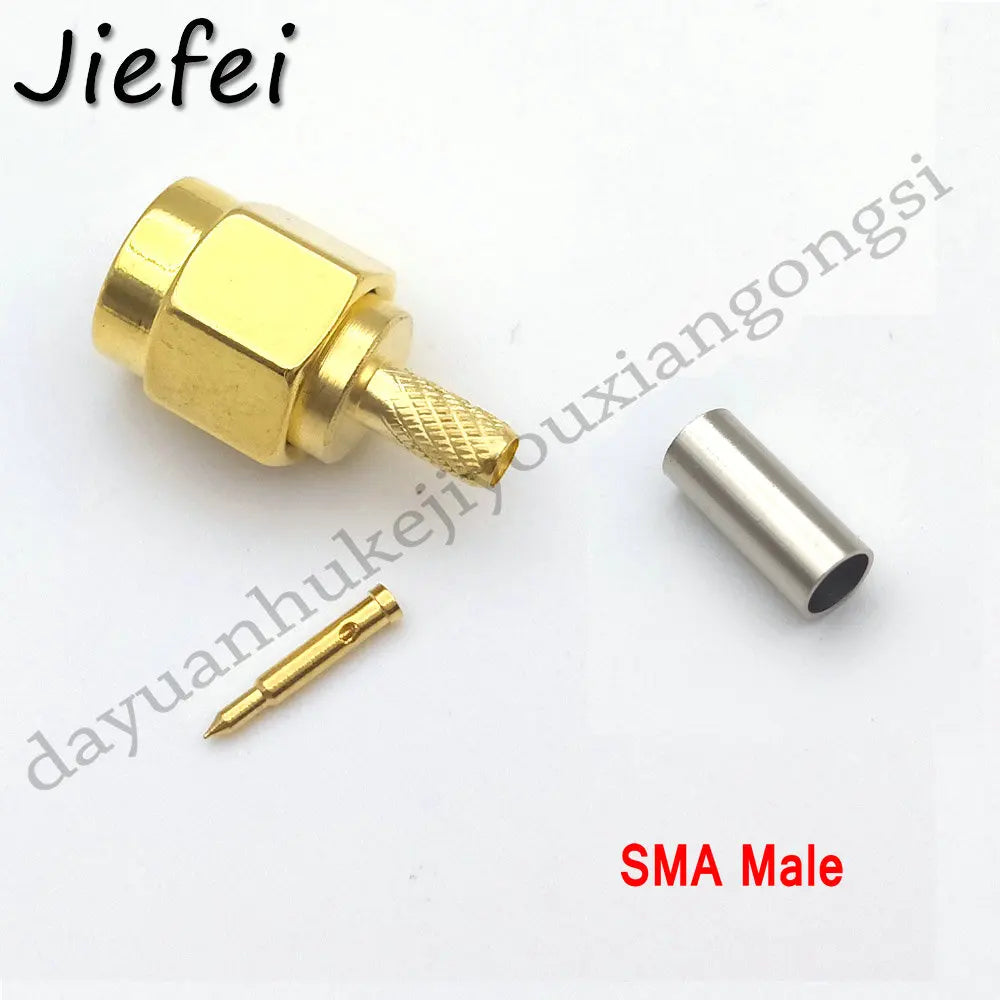 100PCS RF Connector SMA Male Plug / RP-SMA Male Jack Crimp ( RG58 LMR195 RG142 RG400 RG223 ) or ( RG174 RG316 LMR100) Cable