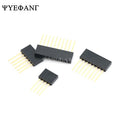 10Pcs 2.54mm Single Row Stackable Long Legs Female Header Connector 2/3/4/6/8/10/15 Pin for Arduino Shield PCB