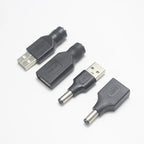 1pcs Commonly Used USB Set 5.5*2.1/5.5x2.1mm Female Jack to USB 2.0 Male Plug DC Power Male to Female Connector Adapter
