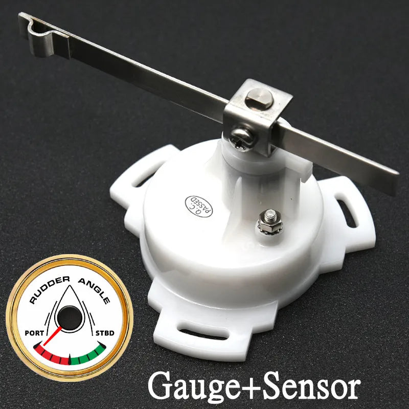 52mm 0-190ohm Waterproof Boat Marine Rudder Angle Indicator With Rudder Angle Sensor 7 color Backlight for Car Truck 12V/24V