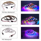 WS2812B USB LED Strip RGB WS2812 Addressable Pixel Tape 14Keys Remote Controller For TV Back Under Cabinet Lamp 1-5M DC5V