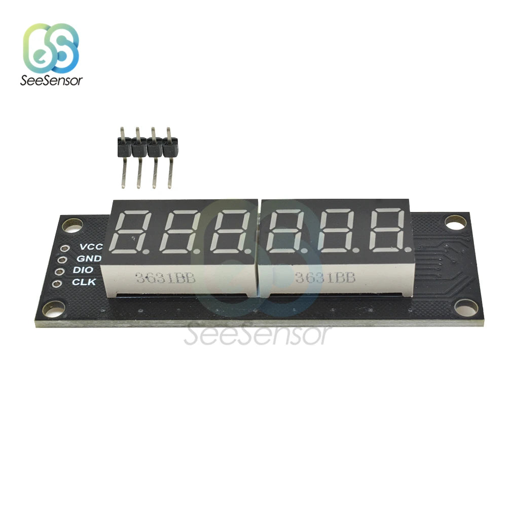 TM1637 0.36 inch 6-Digit 7-segment LED Digital Tube Display Control Module For Arduino 5V Microcontroller Serial Driver 46x14mm
