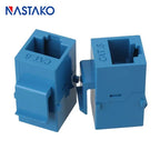 Blue RJ45 Connector RJ45 Keystone Jack Cat6 RJ45 Extension Coupler Ethernet Network LAN Cat 6 Coupler Jacks Extend Adapter Black