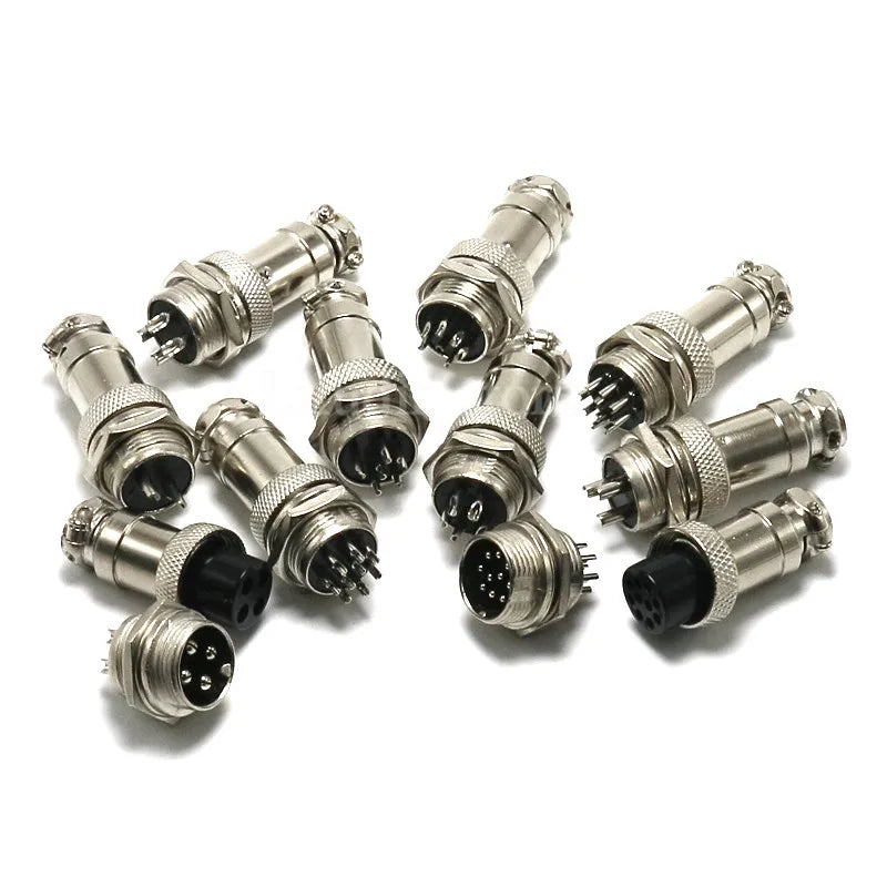 1Set GX16 2/3/4/5/6/7/8/9 Pin Male & Female 16mm Circular Aviation Socket Plug Wire Panel Connector Liludin