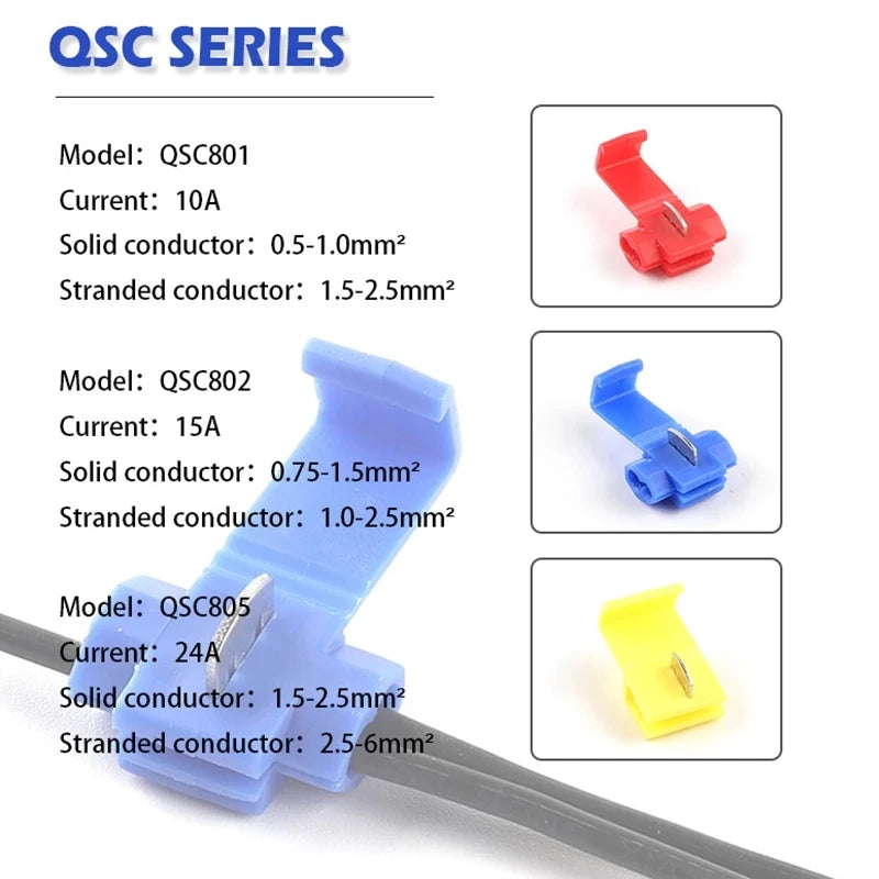 Scotch Lock Electric Wire Cable Connectors  AWG 22-18 Without Breaking Cable Insulated Crimp Splice Electrical Terminals