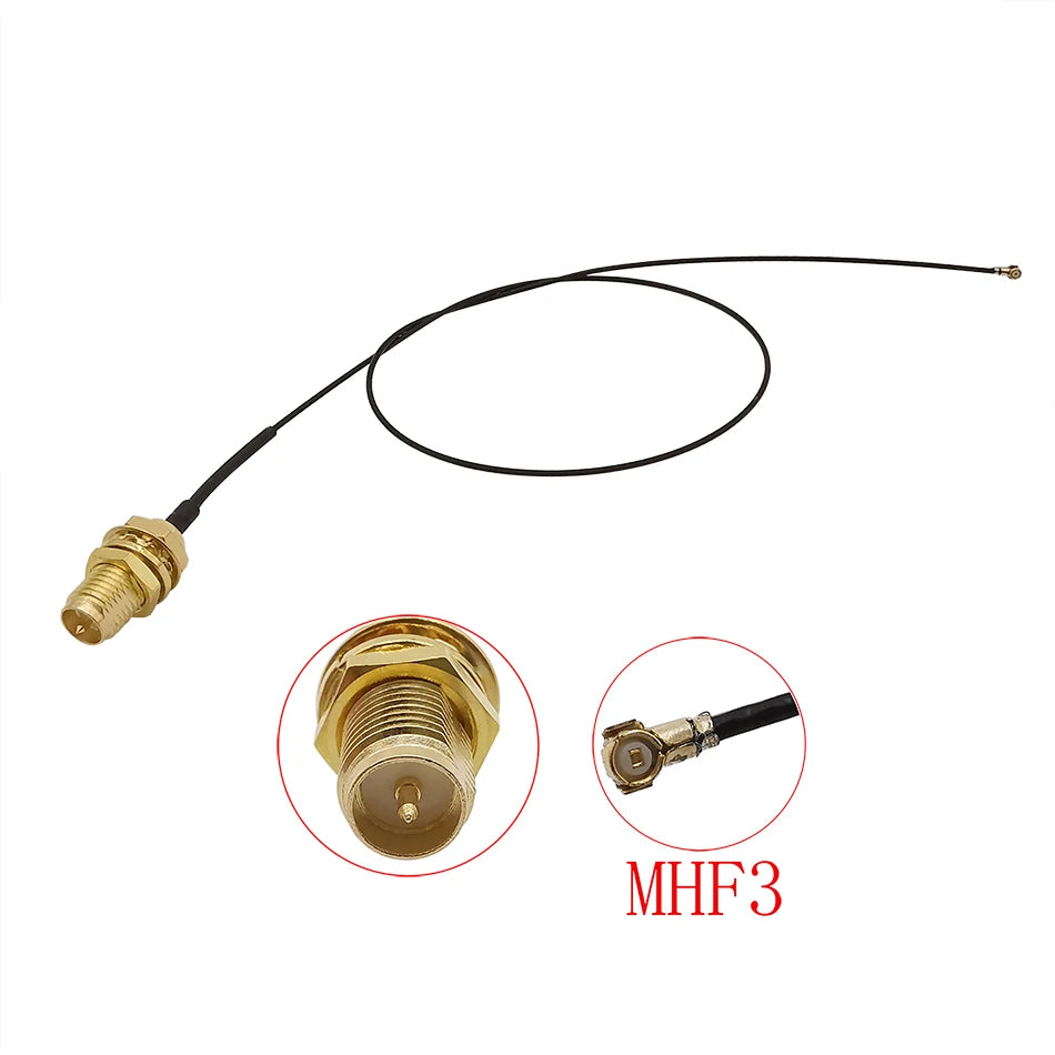 1Pcs MHF3 to RP SMA Female RF Connector 0.81mm Pigtail Cable for PCI WiFi Antenna Wireless Router 5-50cm