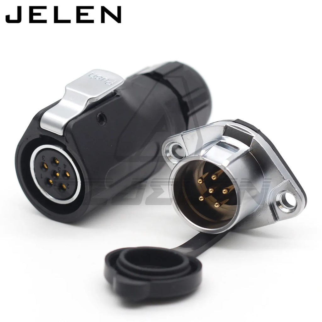 XHE20,  IP67 2/3/4/5/6/7/8/9/10/12 pin Waterproof connector, M20 Panel mount power cable connector male(socket) and female(plug)