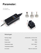 JCD 750W Heat Gun Digital Display Micro Rework Soldering Station Hot Air Gun For Welding Repair Tool Hair dryer 8858