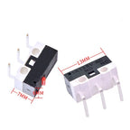 10 PCS Small Limit Microswitch Car Switch with Scroll Wheel Microswitch Curved Foot Arc Handle Microswitch Mouse Switch