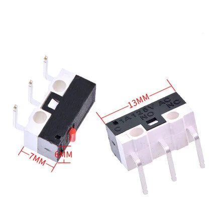 10 PCS Small Limit Microswitch Car Switch with Scroll Wheel Microswitch Curved Foot Arc Handle Microswitch Mouse Switch