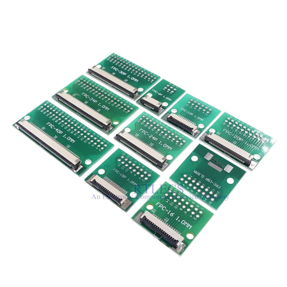 20 pcs FPC FFC 15 PIN 1.0 mm Pitch Connector SMT Adapter to 2.54 mm Space 1.00 inch Pitch through Hole DIP PCB Adapter Solder