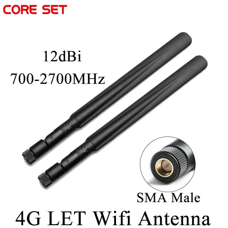 4G LTE Wifi Antenna 12dBi High Gain SMA Male Omnidirectional Antenna 700-2700MHz Modem Antenna for 4G、GSM、GPRS
