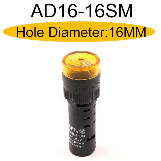 AD16-16SM 2V 24V 110V 220V 380V Flash Led Alarm Indicator Light Buzzer LED Active Buzzer Beep Alarm Indicator Red Green Yellow