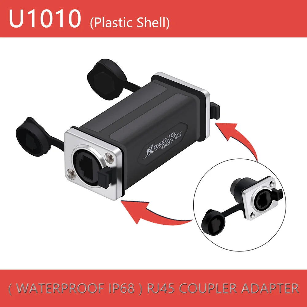 1pc New Arrival Waterproof Network Connector RJ45 Ethernet Connector Female Panel Mount Sockets IP65 Level