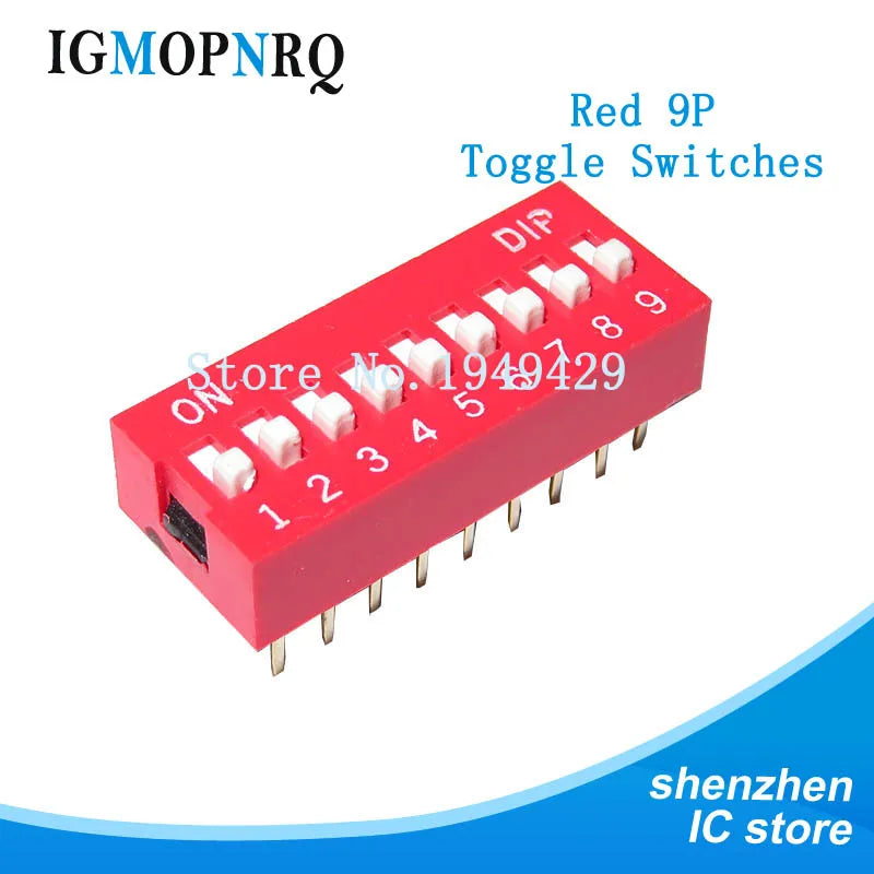 10pcs Slide Type DIP Switch Module 1 2 3 4 5 6 7 8 PIN 2.54mm Position Way DIP Red Pitch Red Snap Switch Dial Switch