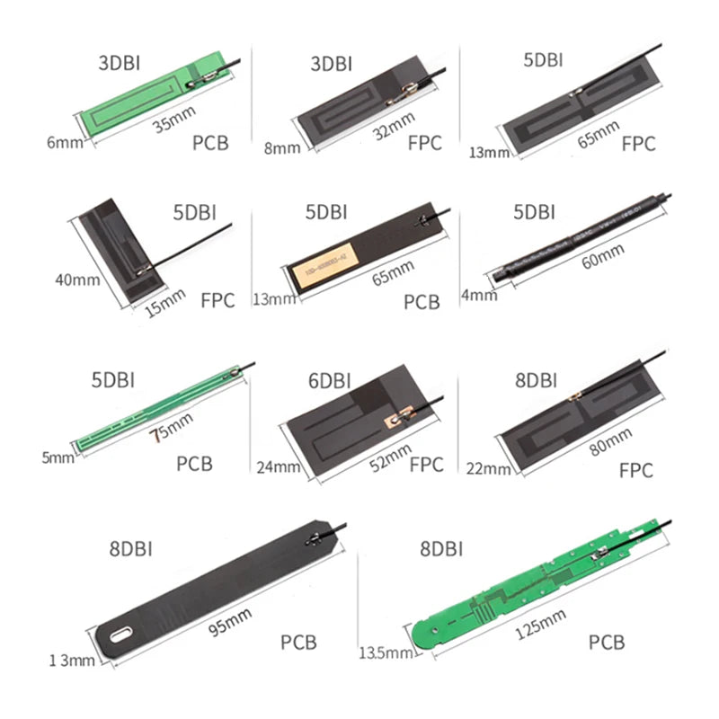 5PCS 2.4Ghz 4G 5G WIFI Internal Antenna FPC PCB 5dBi 8dBi IPX Connector Solder Omni Buletooth Antenna 3dBi IEEE b/g/n WLAN