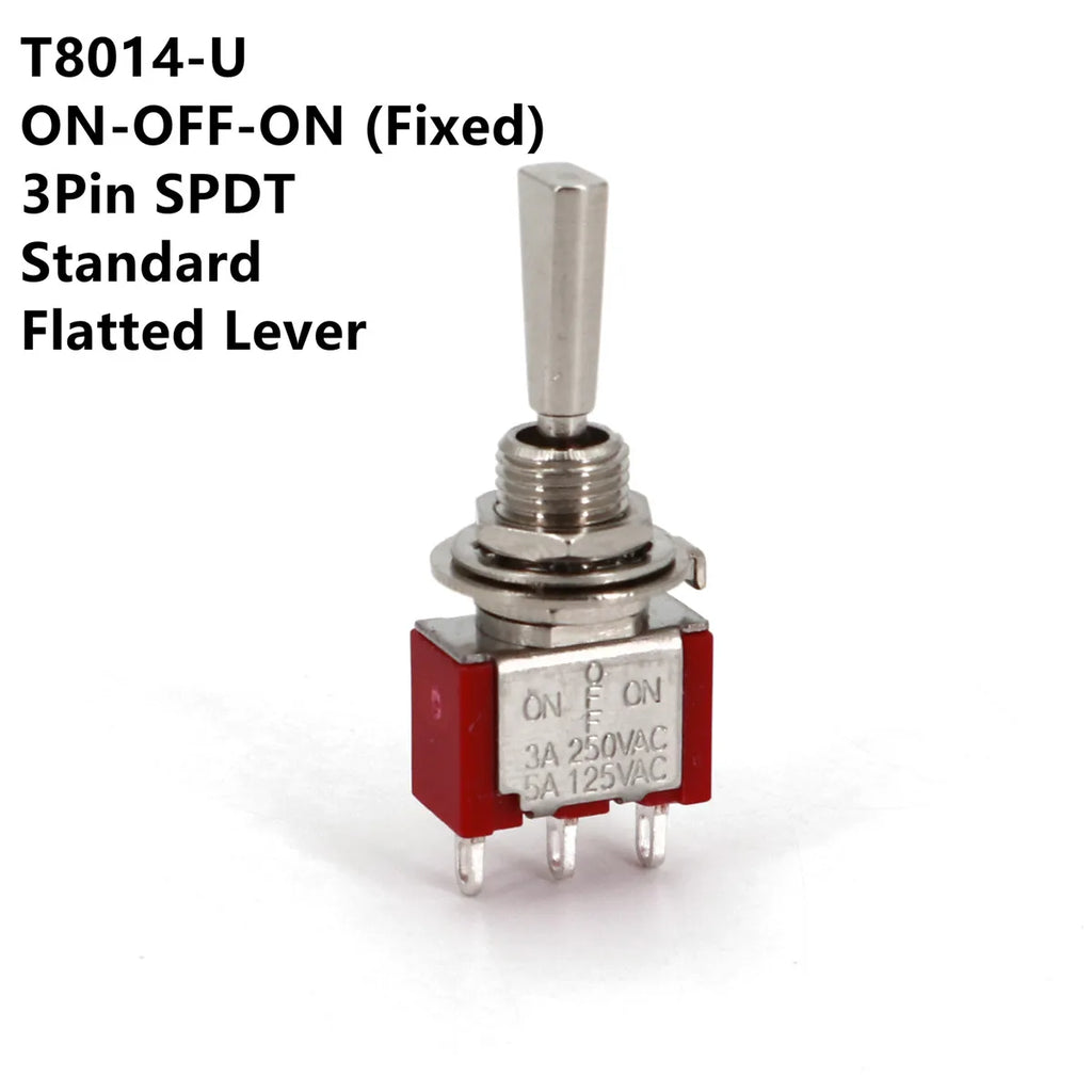 SH T80-T Series Flat Handle 6.35mm Panel Mount Mini Toggle Switch For RC Model Remote Controlller