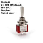 SH T80-T Series Flat Handle 6.35mm Panel Mount Mini Toggle Switch For RC Model Remote Controlller