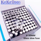 100Pcs/Box 250V 6x30 T0.5A T500MA T1A T2A T3A T4A T5A T6A T8A T10A T15A T20A T30A 6*30mm Slow Glass Fuse Insurance Tube