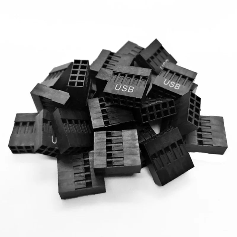 20pcs Printed DuPont Shell Connector for Computer Mainframe Audio, HDD LED, USB, +P, -P, Reset, Power SW, Speaker Connectors