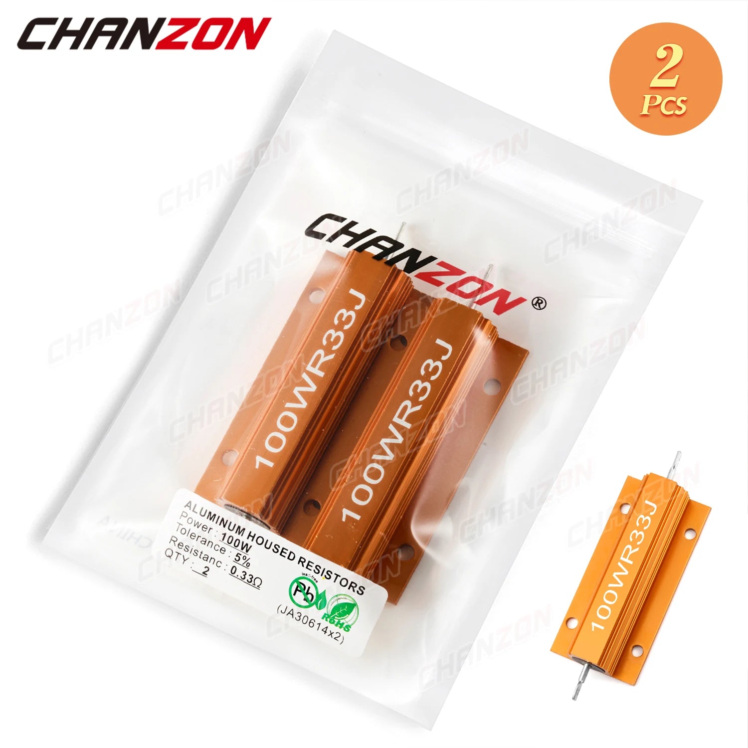2 Pcs RX24 25W 50W 100W 0.01 - 10K High Power Wirewound Resistors Aluminum Case 0.5 1 4 6 8 10 20 25 100 150 200 300 500 1K Ohm
