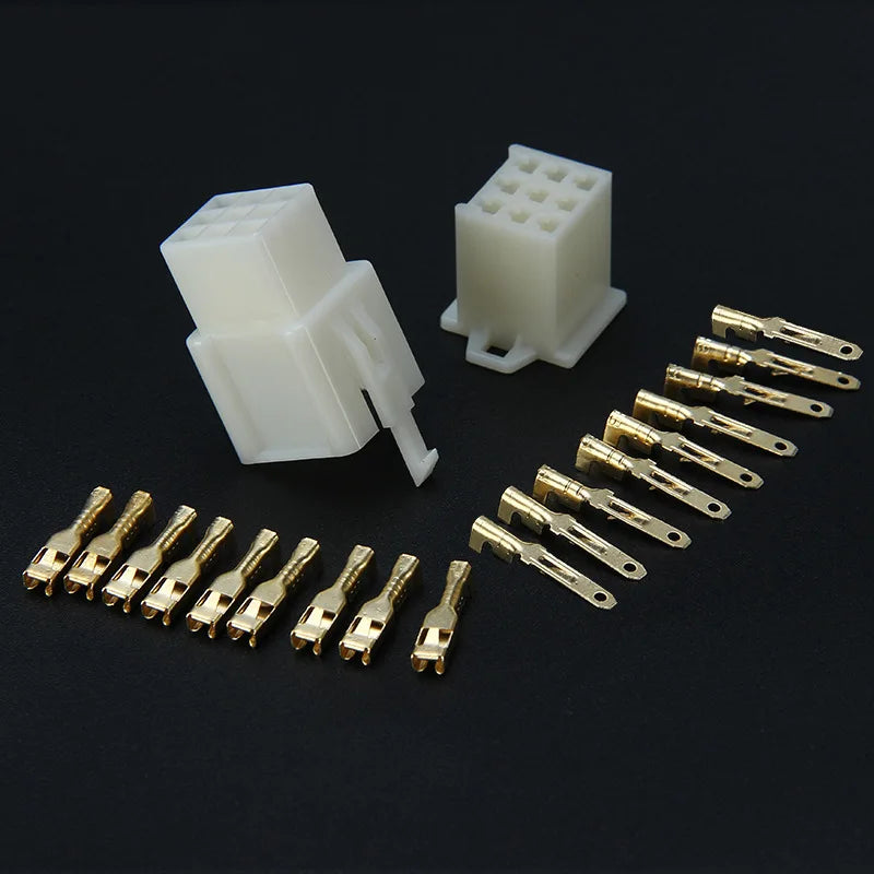 2/5/10 Sets 2.8mm Electrical Wire Connectors Kit Male Female Cable Terminal Plug for Cars Motorcycles 2/3/4/6/9 Pin Options