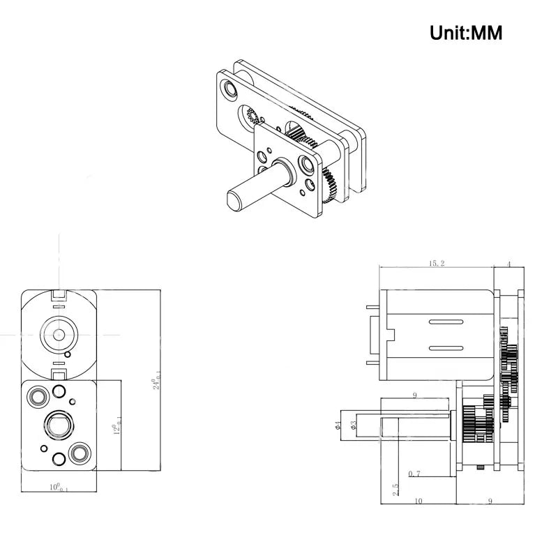 DC Mini Motor 3V-12V JGA1024-N20 with Reversed Geared Motor N20 DC Micro Gear Reducer 6V Customized for Toy Models DIY Robot Car