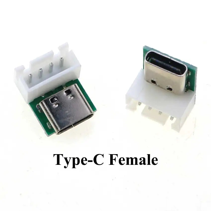 1Pcs USB 3.1 Type C Connector 90/180 Degree Vertical Test PCB Board Adapter Male Female Socket For Data Line Wire Cable Transfe