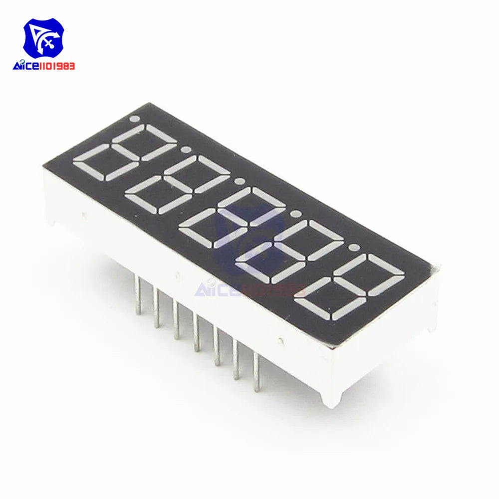 diyamore 0.36 inch 5 Bits Digit LED 7 Segment Common Cathode Digital Tube Blue LED Digit Display