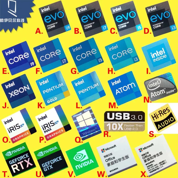 Original 11 Generation Evo Certification Label Core i9 i7 i5 i3 Laptop Desktop Cpu Sticker