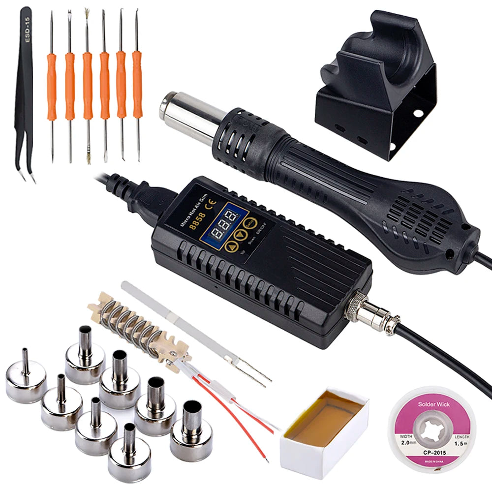 JCD 750W Heat Gun Digital Display Micro Rework Soldering Station Hot Air Gun For Welding Repair Tool Hair dryer 8858