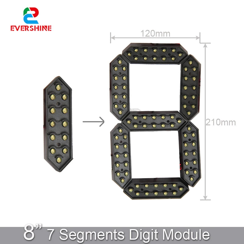 8 Inch 7 Segment Outdoor Waterproof Digital Number Module For LED Gas Station Electronic Fuel Price Sign