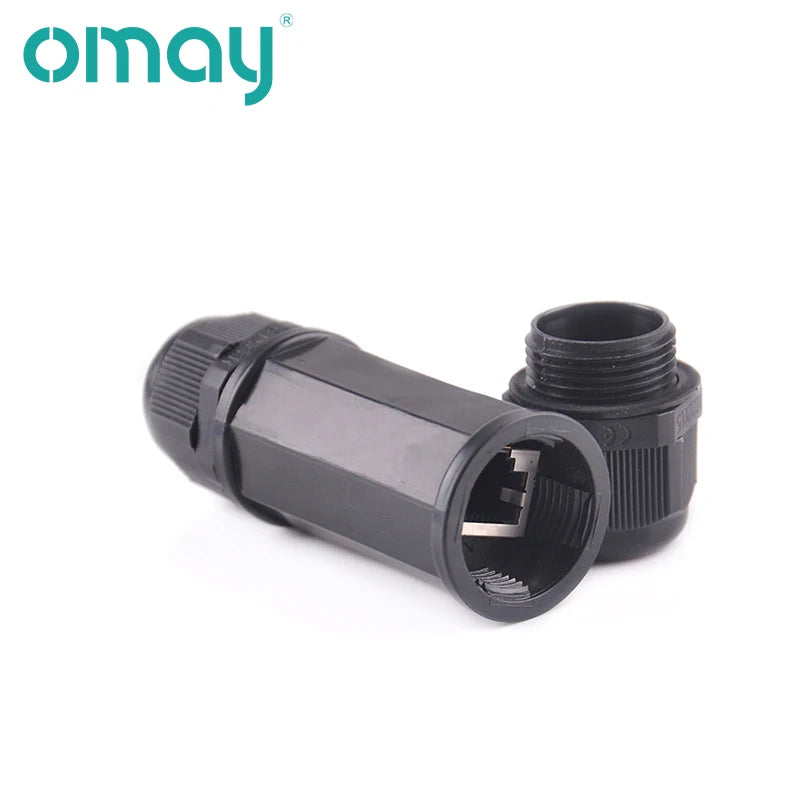 RJ45 Waterproof Connector IP67 Ethernet Network Cable Connector Double Head Adapter Coupler Extension for Cat5 6 7 8P8C