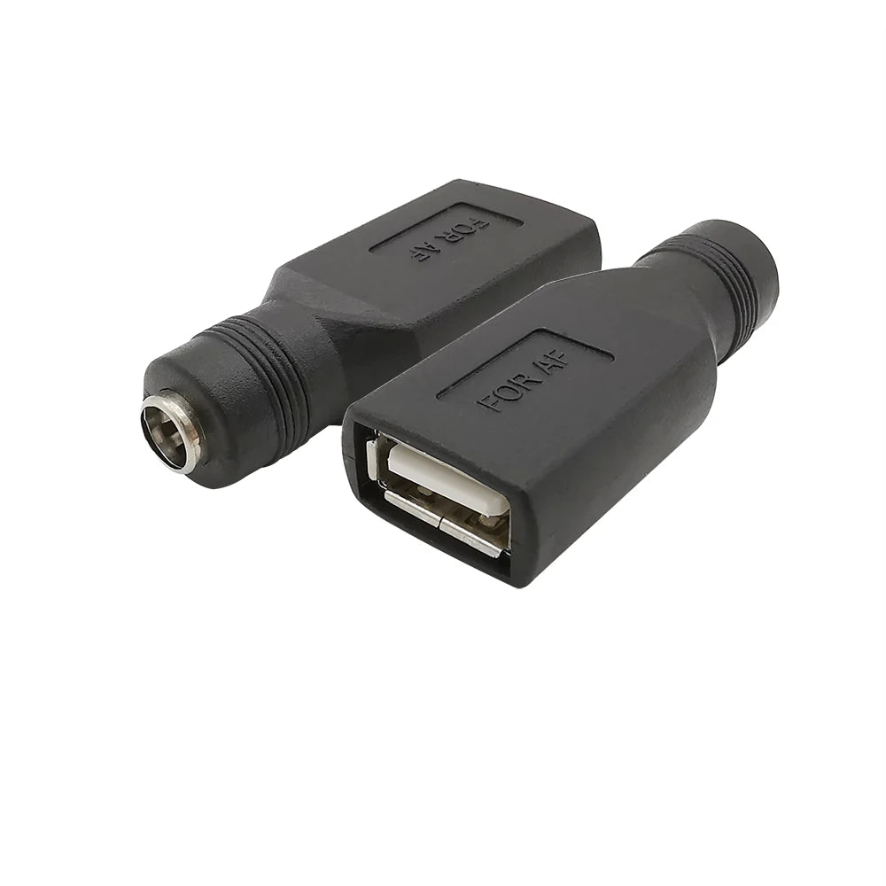 2Pcs DC Power 5.5x2.1mm Female To USB Female Adapter 5V DC Jack To USB Jack Charging Interface Converter Connector Accessories