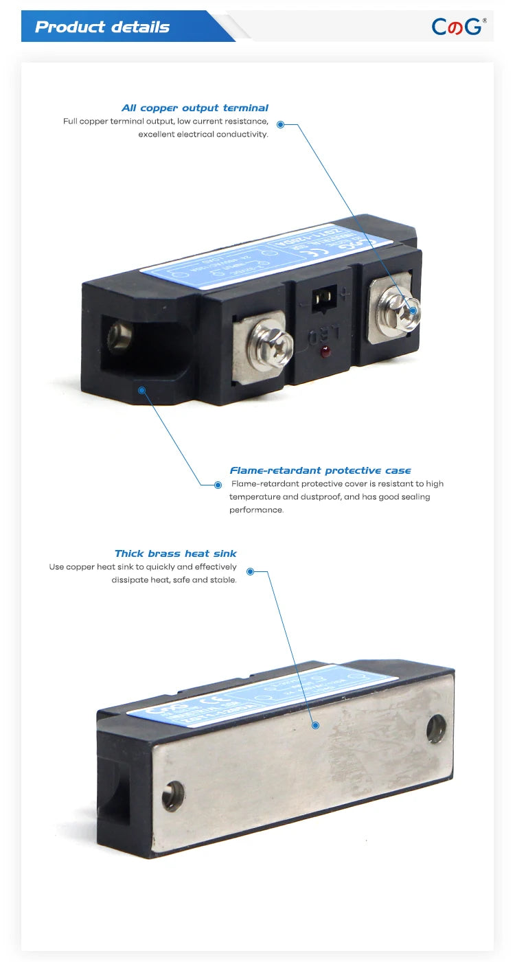 CG 120A 150A 200A DC to AC Industrial SSR High Current Power Heat Sink Aluminum Radiator Industrial Series DA Solid State Relay
