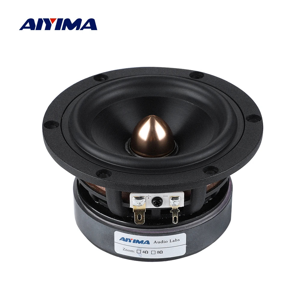 AIYIMA 1Pcs 4 Inch Midrange Bass Speaker 4 8 Ohm 50W Home Theater Woofer Loudspeaker Aluminum Bullet Hifi Mid-woofer Speaker