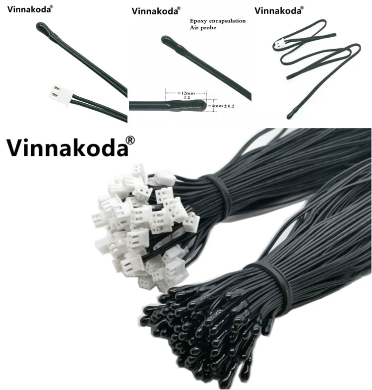 1PCS NTC Thermistor Temperature Sensor B3950 10K 1% Air Probe Air Conditioning Probe 20/35/50CM 1/2M