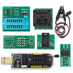CH341A 24 25 Series EEPROM Flash BIOS USB Programmer Module + SOIC8 SOP8 Test Clip + 1.8V adapter + SOIC8 adapter DIY KIT