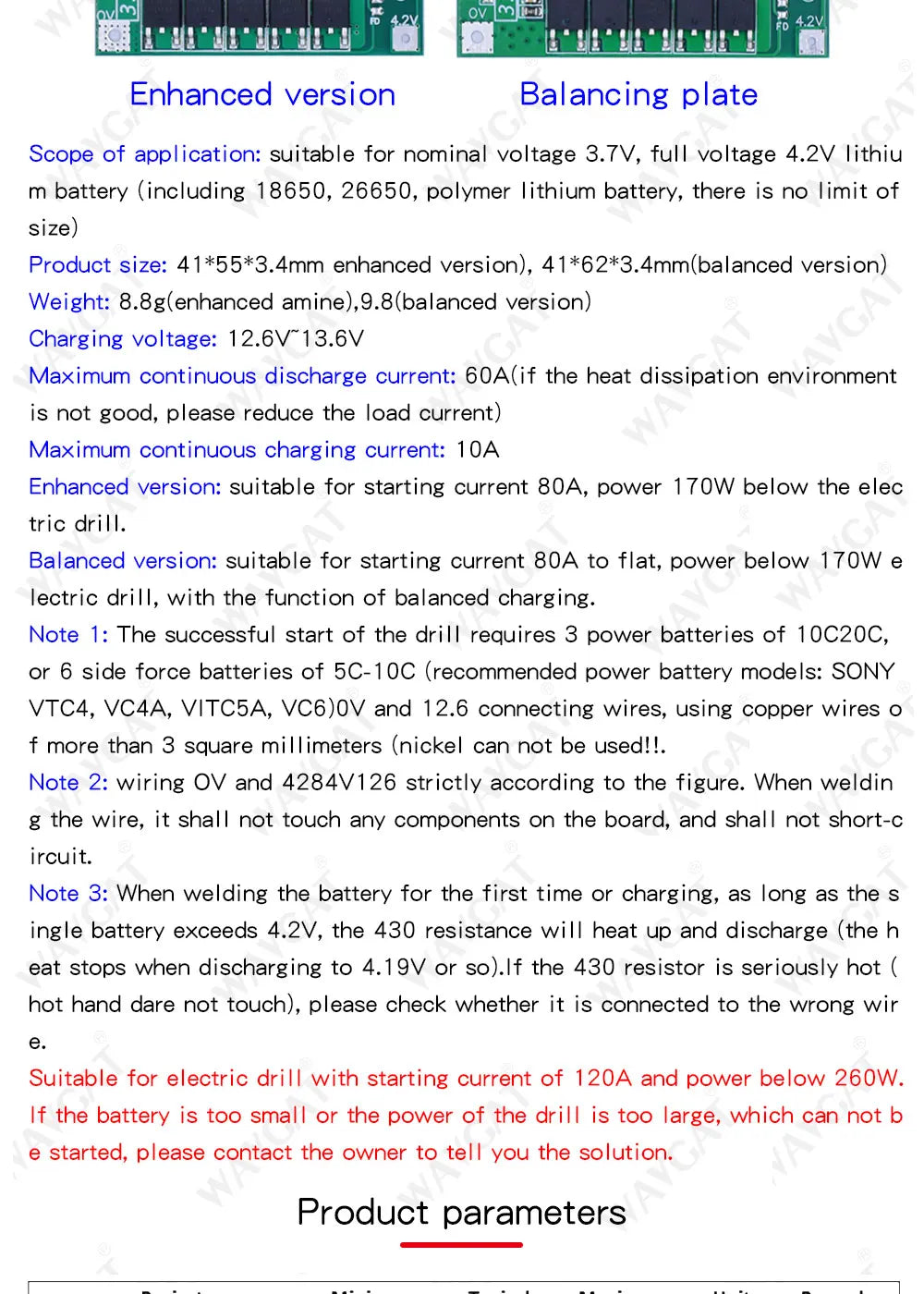 LIZAO 3S 4S BMS 20A 40A 60A 18650 Li-ion Battery Protection Board 11.1V-16.8V Enhanced Balance Charger Module