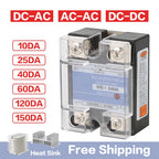 10A~150A Plastic Cover Solid State Relay DA DD AA Single Phase DC Control AC 220V Relay To 3-32VDC SSR-10DA 25DA 40DA