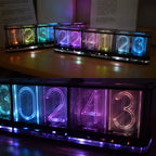 【Big Font】DIY Rainbow RGB Full Color LED Digital Retro Glow Analog Nixie Tube DS3231 Electronic Clock Music Spectrum Display Kit