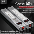 ATAUDIO HIFI Audio Power Filter Noise AC Power Filter Power 1500W 110V-250V  Purifier Surge Protection with EU Universal Outlets