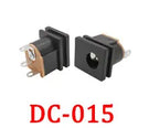 100Pcs DC005 5.5x2.1mm DC Power Supply Jack Socket Female Mount Connector DC-005 2.1mm X 5.5mm Black Barrel-Type PCB Holder