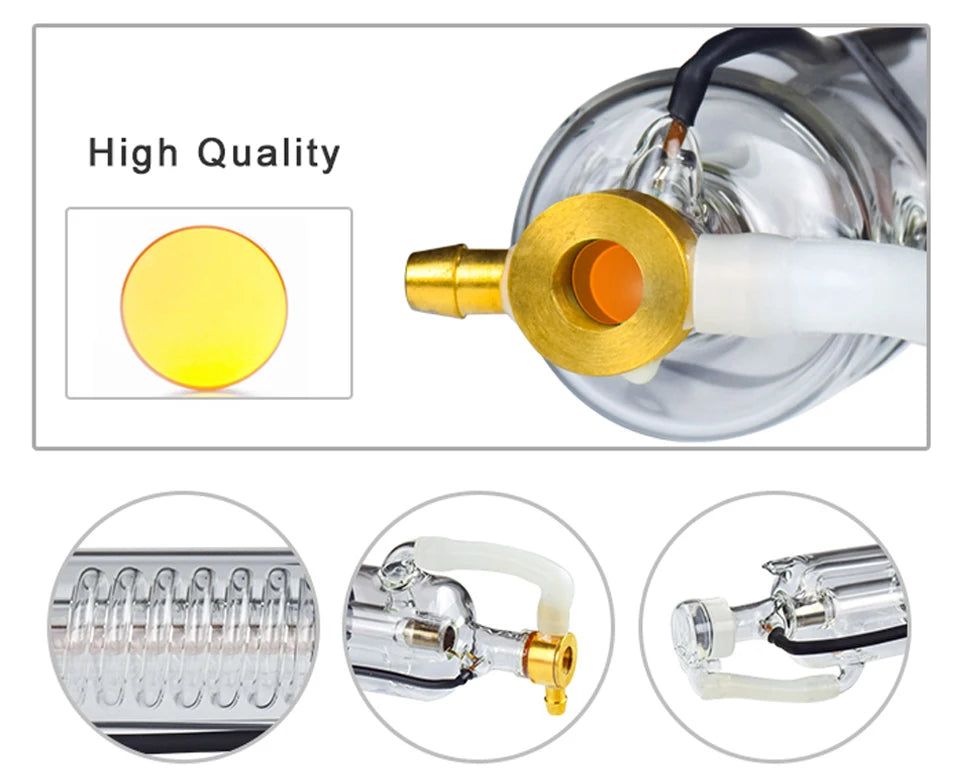 40W-45W Co2 Laser Tube Metal Head Glass Pipe Length 800mm Lamp Diameter 50mm High Power For CO2 Laser Engraving Cutting Machine